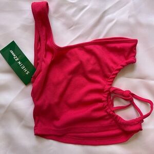 SHEIN Vibrant Pink Ribbed Top